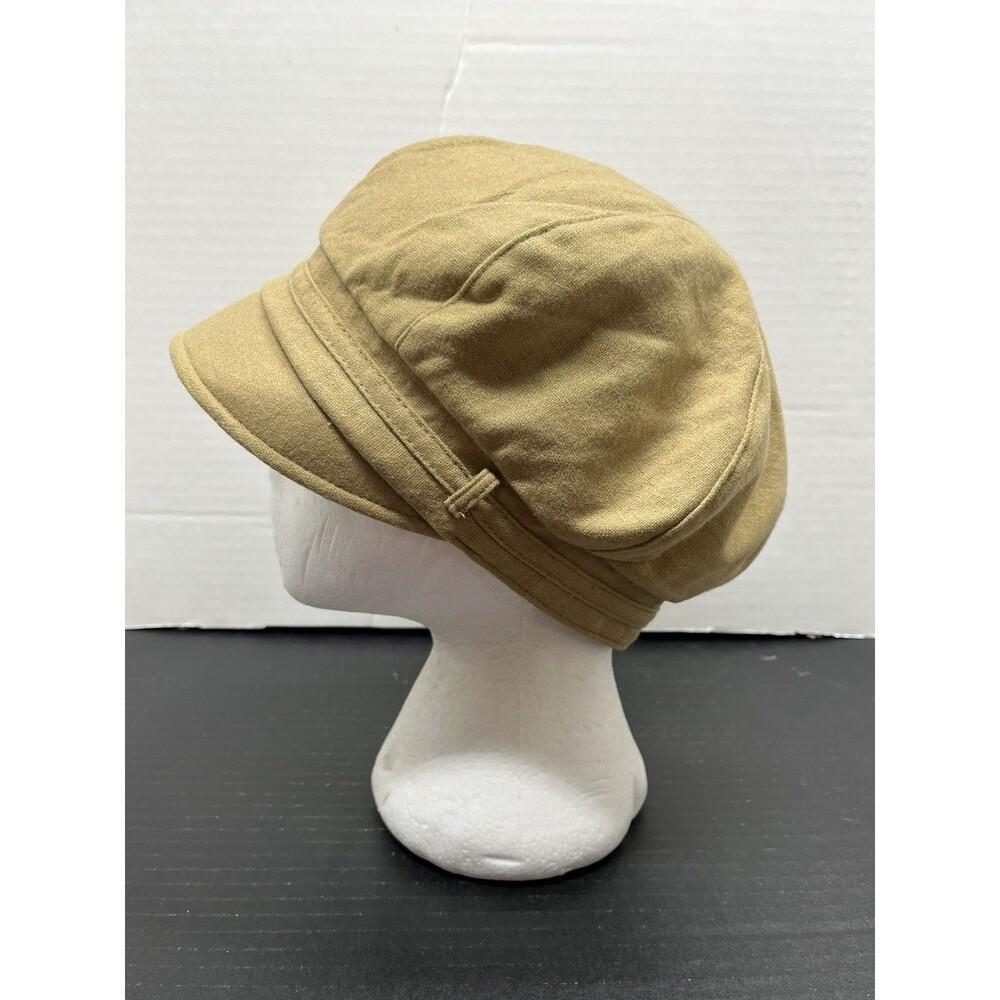 Nine West Tan Wool Blend Newsboy Hat Y2K Baker Boy Cabbie Cap 7.5" OSFM Womens